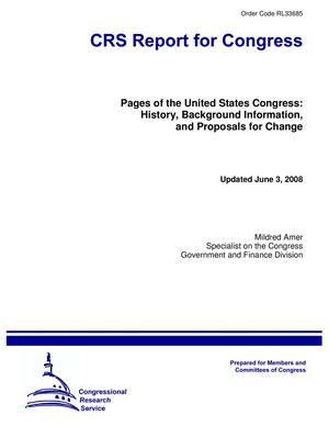 Pages of the United States Congress: History, Background Information, and Proposals for Change