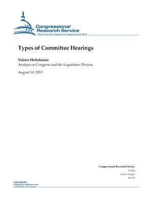 Types of Committee Hearings