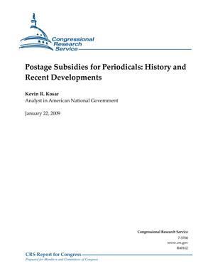 Postage Subsidies for Periodicals: History and Recent Developments