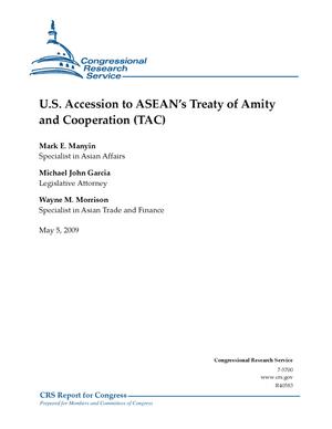U.S. Accession to ASEAN's Treaty of Amity and Cooperation (TAC)