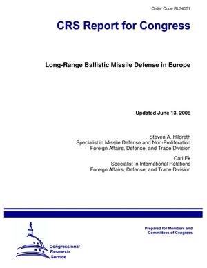 Long-Range Ballistic Missile Defense in Europe