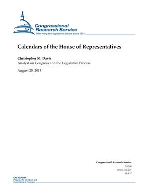 Calendars of the House of Representatives