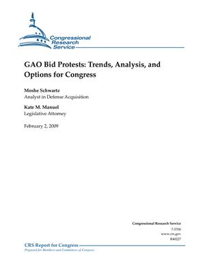 GAO Bid Protests: Trends, Analysis, and Options for Congress