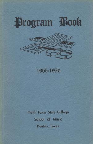 Primary view of object titled 'School of Music Program Book 1955-1956'.