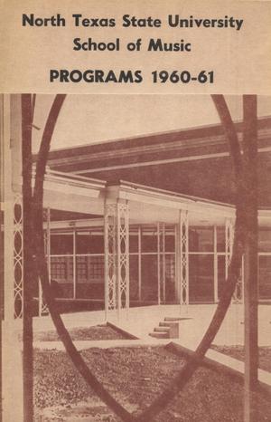 Primary view of object titled 'School of Music Program Book 1960-1961'.