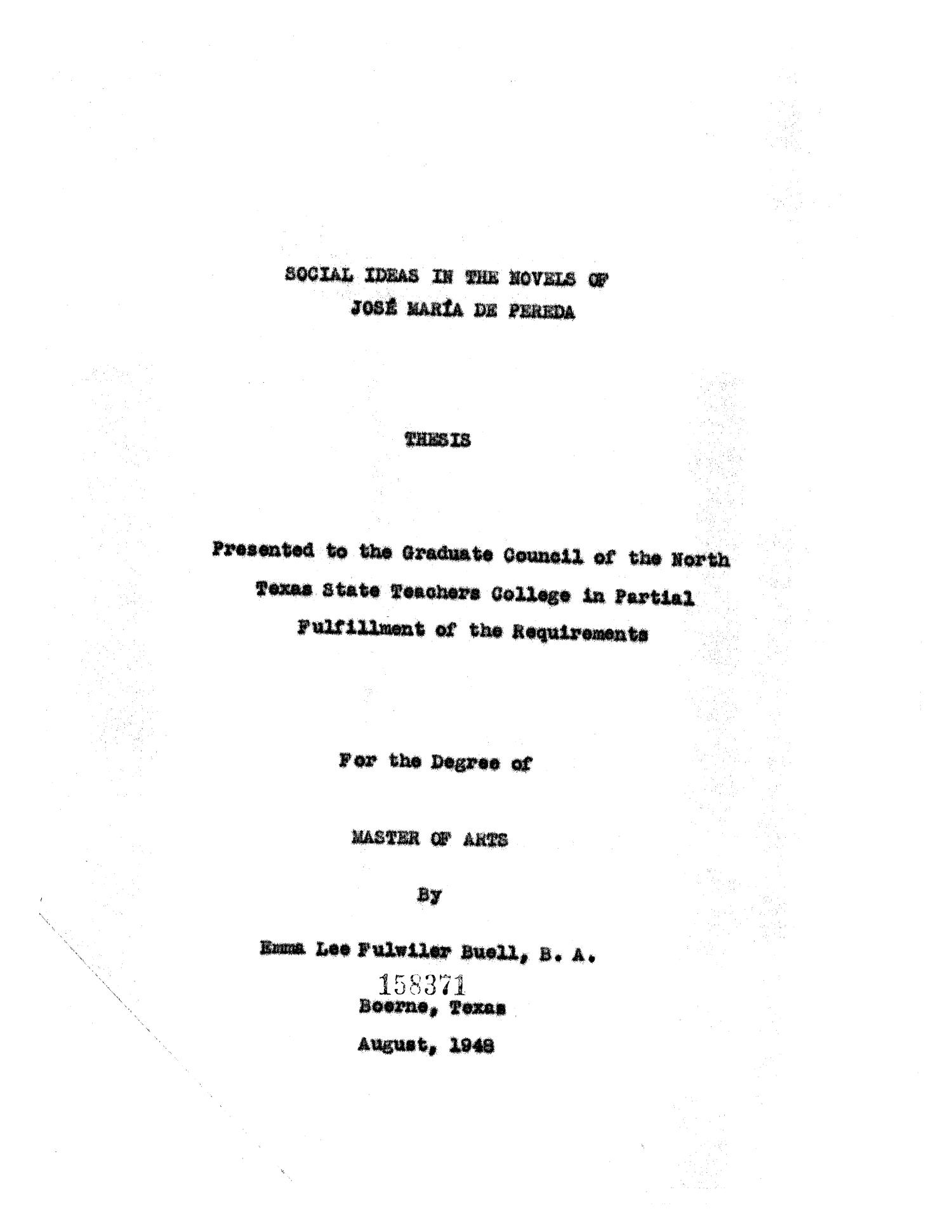 Social Ideas in the Novels of José María de Pereda
                                                
                                                    II
                                                