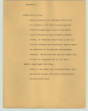 Primary view of object titled '[News Script: Marines]'.