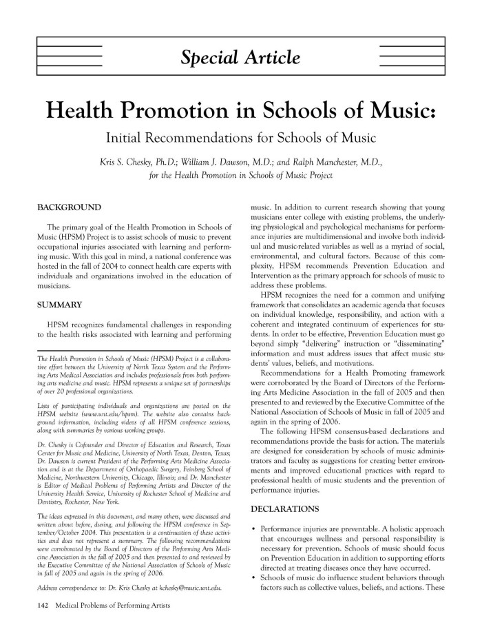 health education in schools