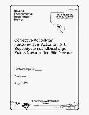 Corrective Action Plan for Corrective Action Unit 516: Septic Systems and Discharge Points, Nevada Test Site, Nevada