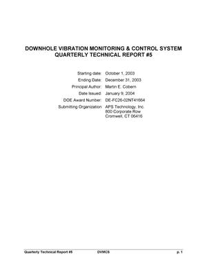 DOWNHOLE VIBRATION MONITORING & CONTROL SYSTEM