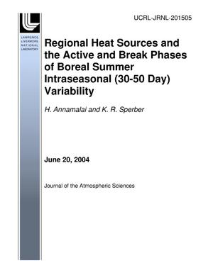 Regional Heat Sources and the Active and Break Phases of Boreal Summer Intraseasonal Variability