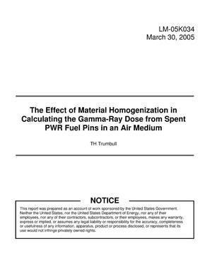 The Effect of Material Homogenization in Calculating the Gamma-Ray dose from Spent PWR Fuel Pins in an Air Medium
