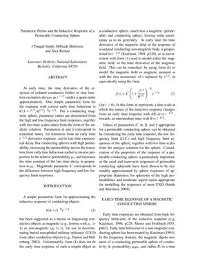 Parametric forms and the inductive response of a permeable conducting sphere