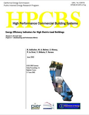 Energy efficiency indicators for high electric-load buildings