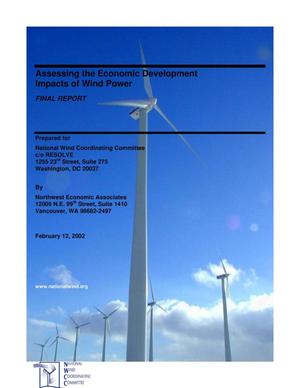 NWCC Guidelines for Assessing the Economic Development Impacts of Wind Power