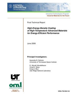 High-Energy-Density Coating of High Temperature Advanced Materials for Energy-Efficient Performance