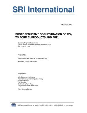 PHOTOREDUCTIVE SEQUESTRATION OF CO2 TO FORM C1 PRODUCTS AND FUEL