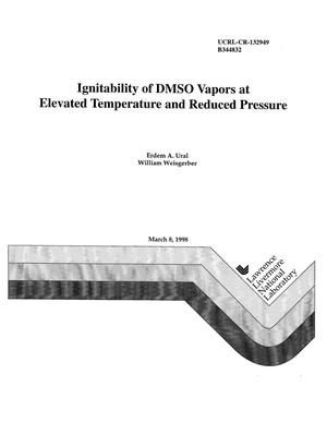 Ignitability of DMSO vapors at elevated temperature and reduced pressure