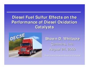 Diesel Fuel Sulfur Effects on the Performance of Diesel Oxidation Catalysts