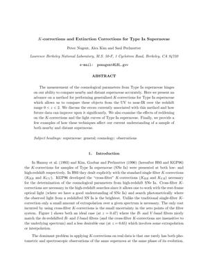 K-corrections and extinction corrections for Type Ia supernovae