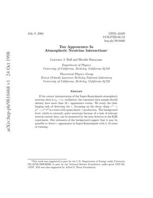 Tau appearance in atmospheric neutrino interactions