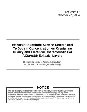 Effects of Substrate Surface Defects and Te Dopant Concentration on Crystalline Quality and Electrical Characteristics of AlGaAsSb Epitaxial Layers