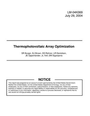 Thermophotovoltaic Array Optimization