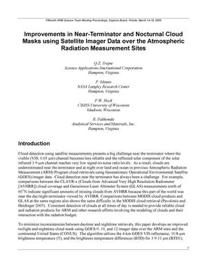 Improvements in Near-Terminator and Nocturnal Cloud Masks using Satellite Imager Data over the Atmospheric Radiation Measurement Sites