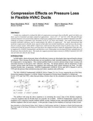 Compression effects on pressure loss in flexible HVAC ducts
