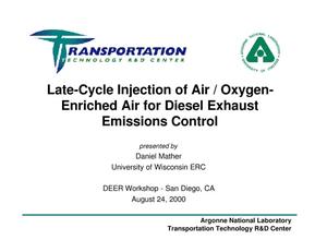 Late - Cycle Injection of Air/Oxygen - Enriched Air for Diesel Exhaust Emissions Control