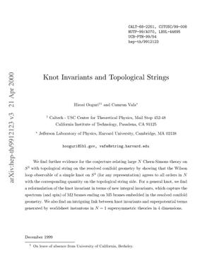 Knot invariants and topological strings