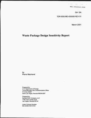 WASTE PACKAGE DESIGN SENSITIVITY REPORT