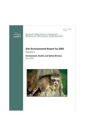 Site environmental report for 2003, Volume 1