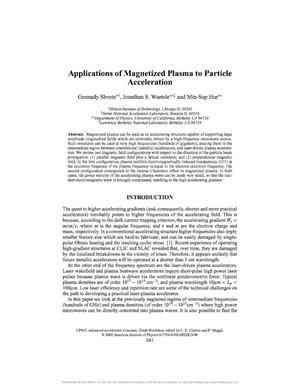 Applications of Magnetized Plasma to Particle Acceleration