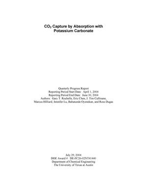 CO2 Capture by Absorption With Potassium Carbonate Quarterly Report