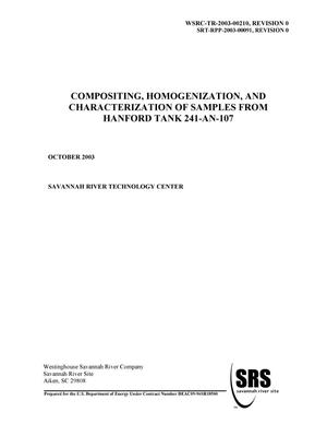 Compositing, Homogenization, and Characterization of Samples from Hanford Tank 241-AN-107