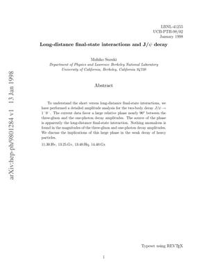 Long-distance final-state interactions and j/psi decay