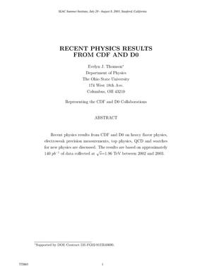 Recent physics results from CDF and D0