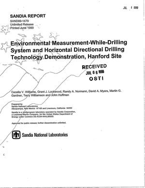 Environmental Measurement-While-Drilling System and Horizontal Directional Drilling Technology Demonstration, Hanford Site