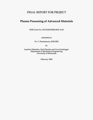 Plasma Processing of Advanced Materials