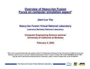 Overview of heavy-ion fusion focus on computer simulation aspect