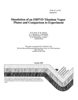 Simulation of an EBPVD titanium vapor plume and comparison to experiment