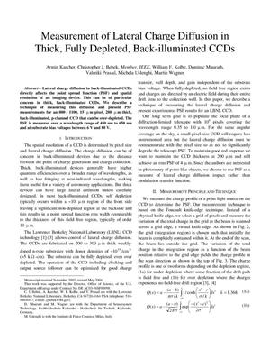 Measurement of lateral charge diffusion in thick, fully depleted, back-illuminated CCDs