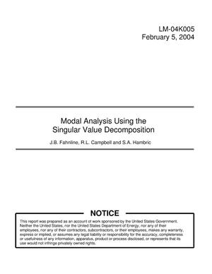 Modal Analysis Using the Singular Value Decomposition