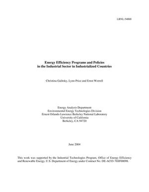 Energy efficiency programs and policies in the industrial sector in industrialized countries