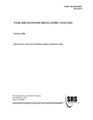 Tank 41H Saltstone Regulatory Analyses