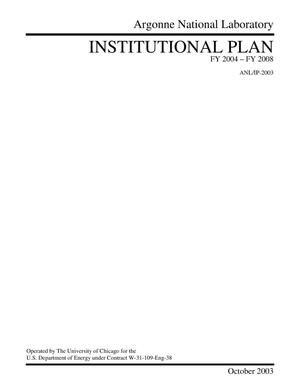 Institutional plan FY 2004 - FY 2008.