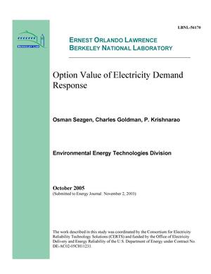 Option Value of Electricity Demand Response