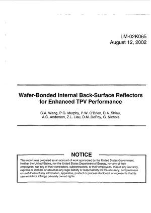 Wafer-Bonded Internal Back-Surface Reflectors for Enhanced TPV Performance
