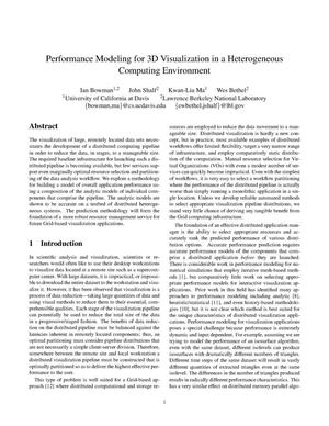 Performance Modeling for 3D Visualization in a Heterogeneous Computing Environment